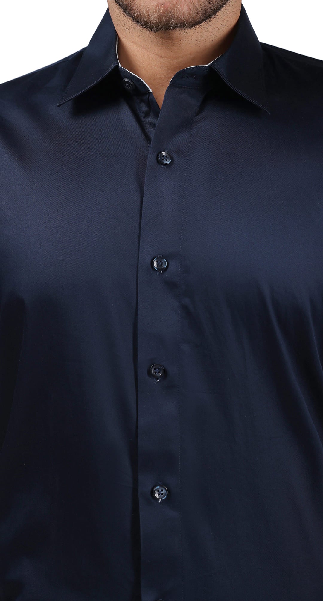 Anti-Stain Satin Dress Shirt – Navy