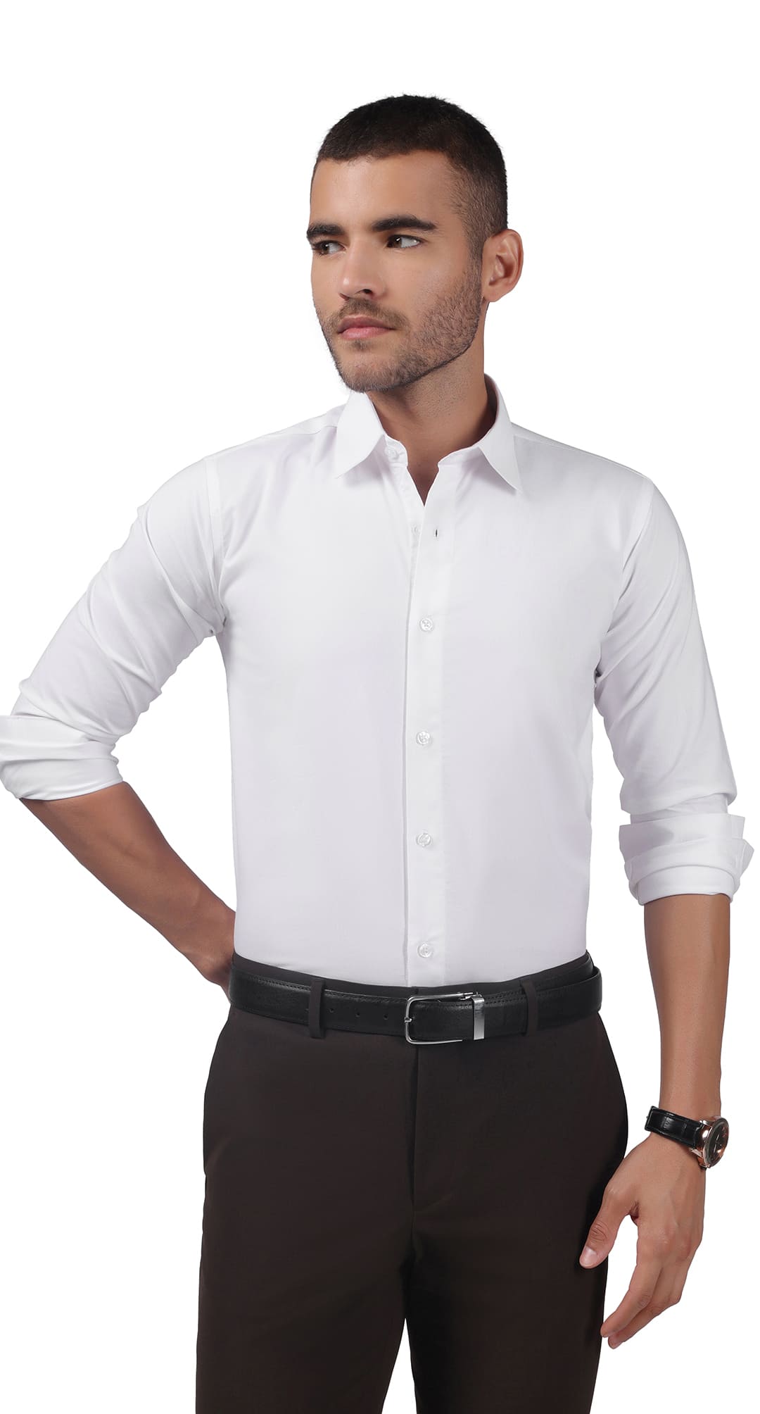 Anti-Stain Lycra Dress Shirt β White