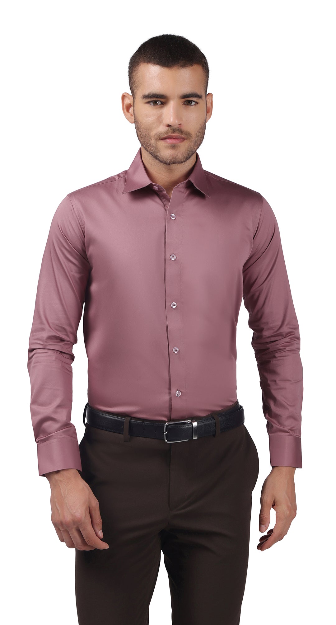 Anti-Stain Satin Dress Shirt – Coral
