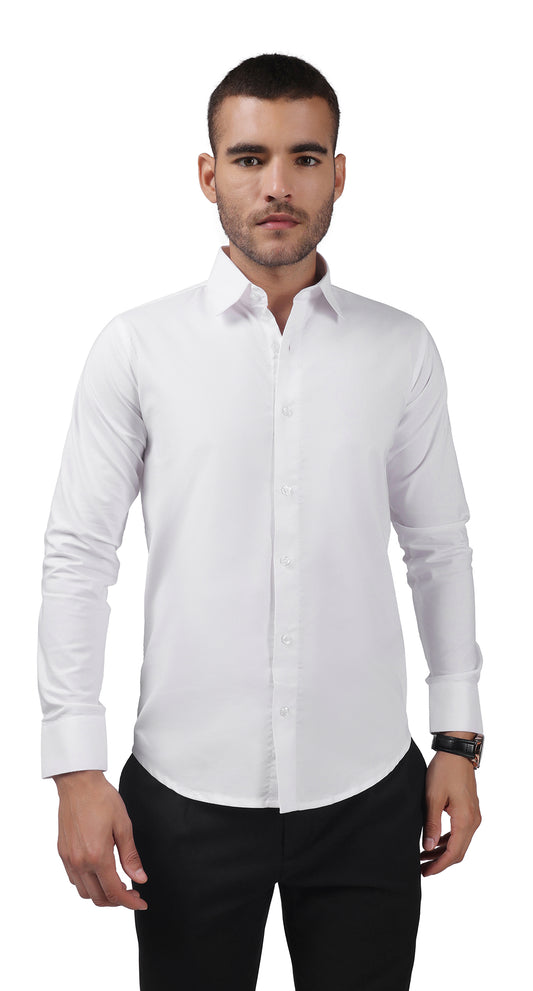Anti-Stain Lycra Dress Shirt – White