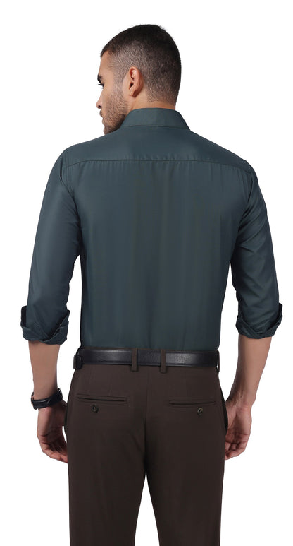 Anti-Stain Kinley Solid Dress Shirt – Dark Green