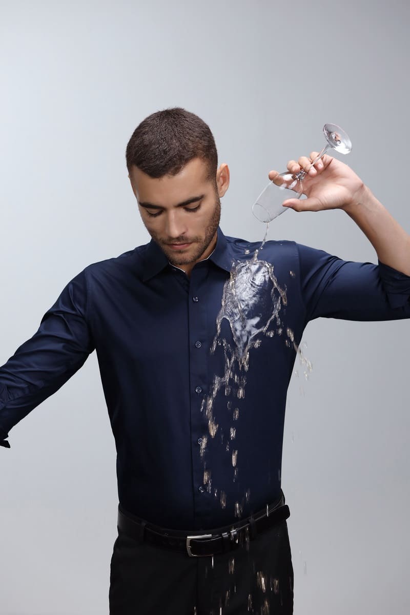 Anti-Stain Satin Dress Shirt – Navy