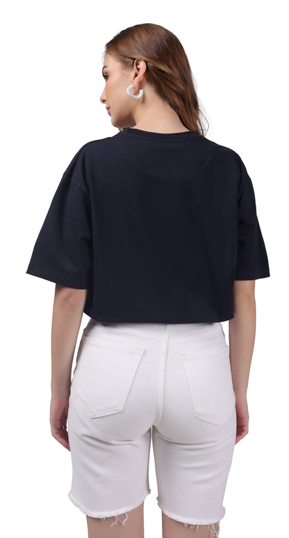 Anti-Stain Skyline Oversized T-Shirt – Navy