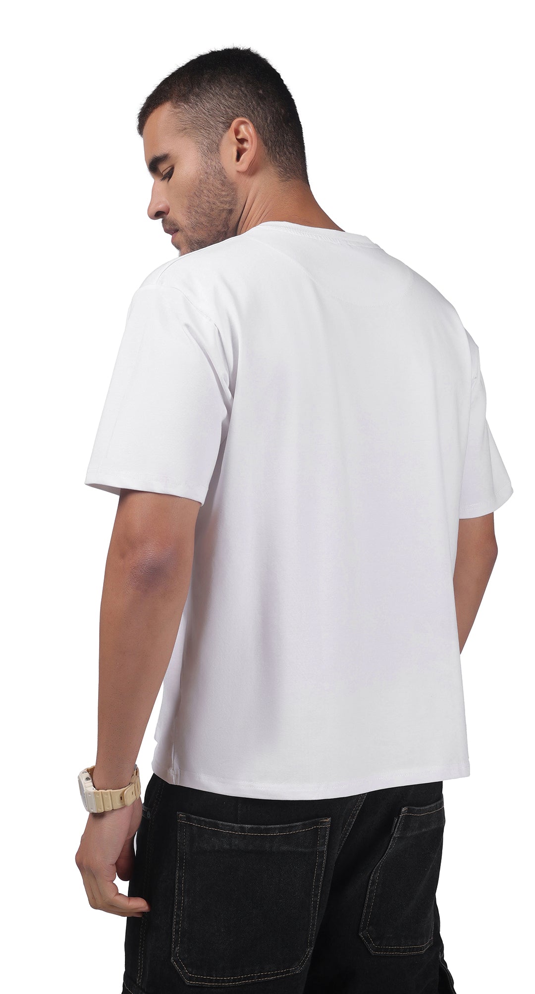 Anti-Stain Skyline Oversized T-Shirt – White