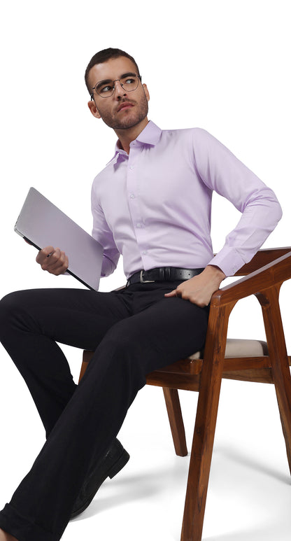 Anti-Stain Pattern Dress Shirt – Purple