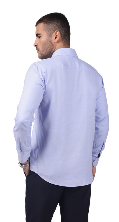 Anti-Stain Polyester Viscose Yarn Dress Shirt – Light Blue
