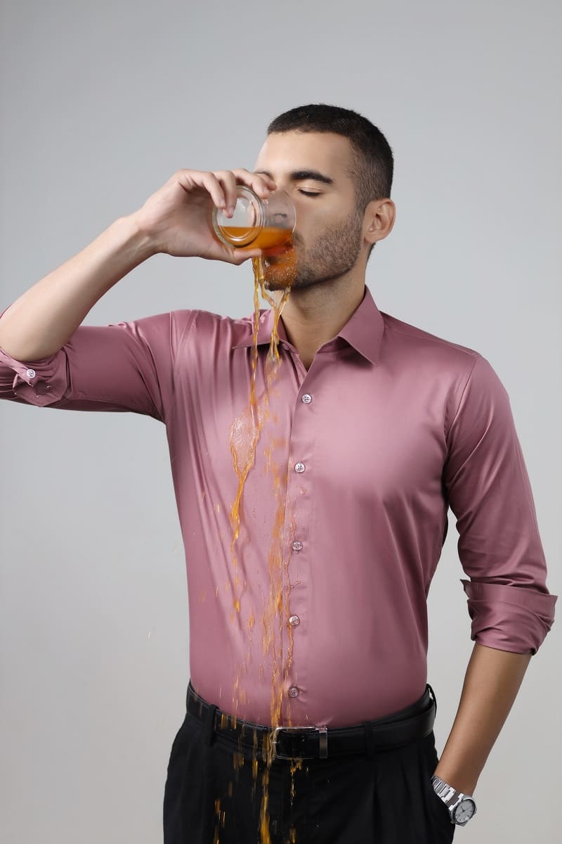 Anti-Stain Satin Dress Shirt – Coral