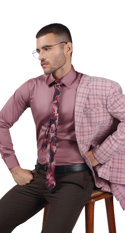 Anti-Stain Satin Dress Shirt – Coral