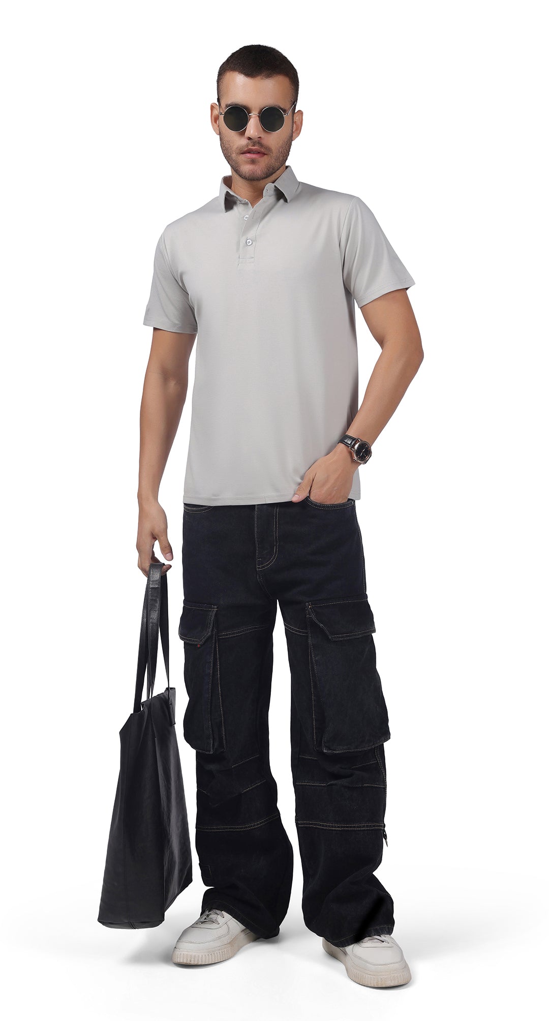Anti-Stain Classic Polo T-shirt – Grey