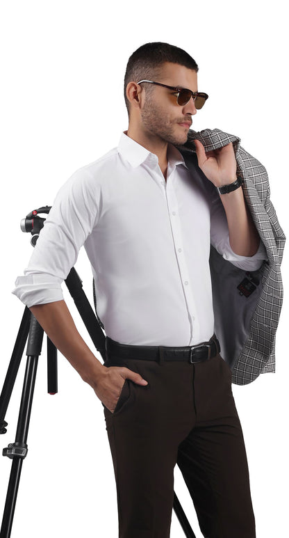 Anti-Stain Lycra Dress Shirt – White