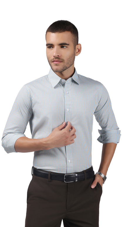 Anti-Stain Brick Check Dress Shirt – Light Green