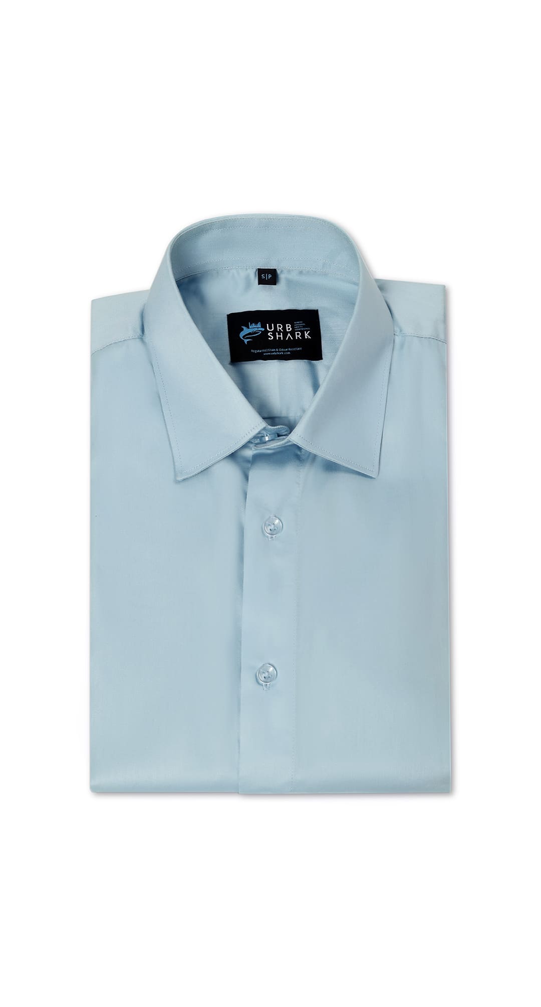 Anti-Stain Satin Dress Shirt – Light Blue