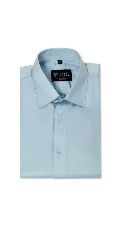 Anti-Stain Satin Dress Shirt – Light Blue