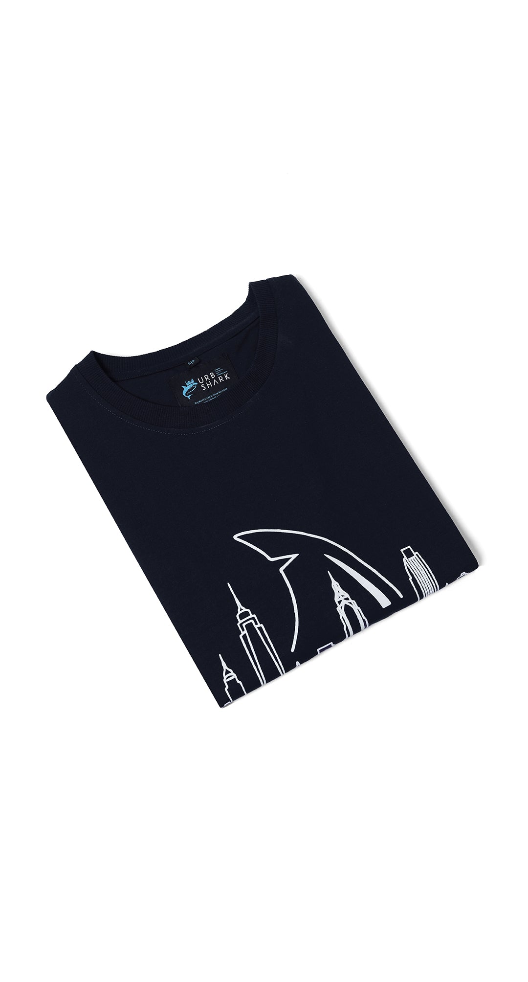 Anti-Stain Skyline Oversized T-Shirt – Navy