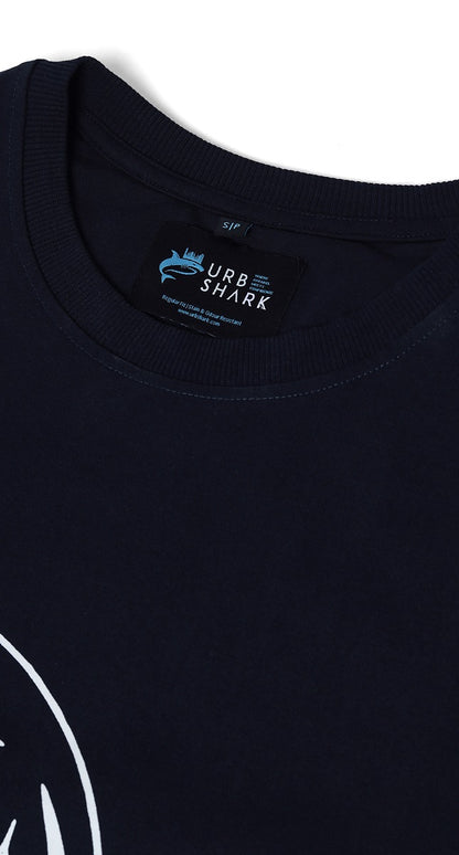 Anti-Stain Skyline Oversized T-Shirt – Navy