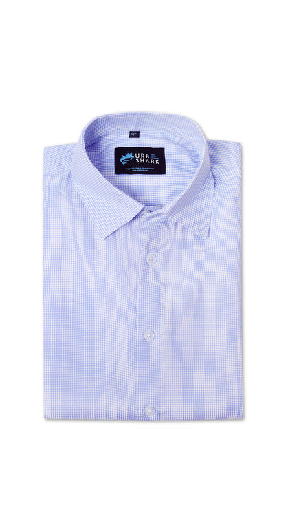 Anti-Stain Polyester Viscose Yarn Dress Shirt – Light Blue