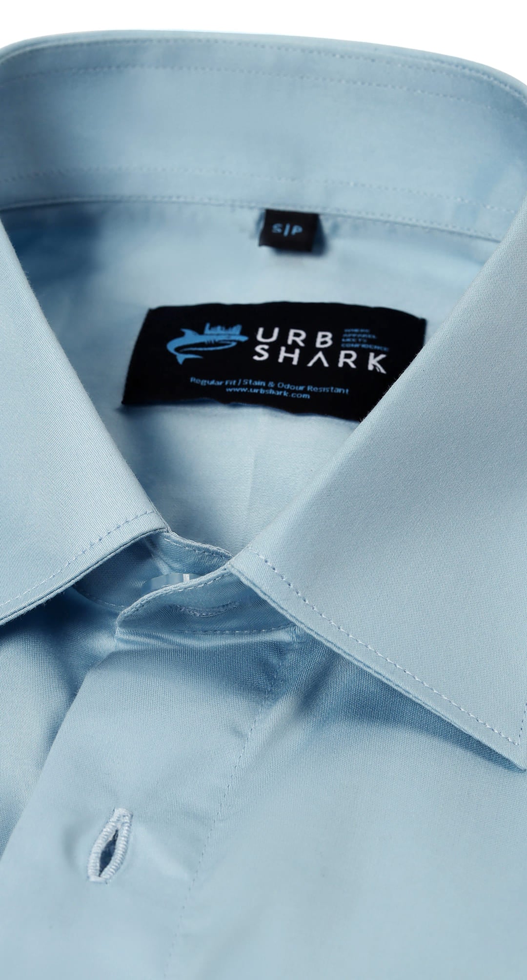 Anti-Stain Satin Dress Shirt – Light Blue