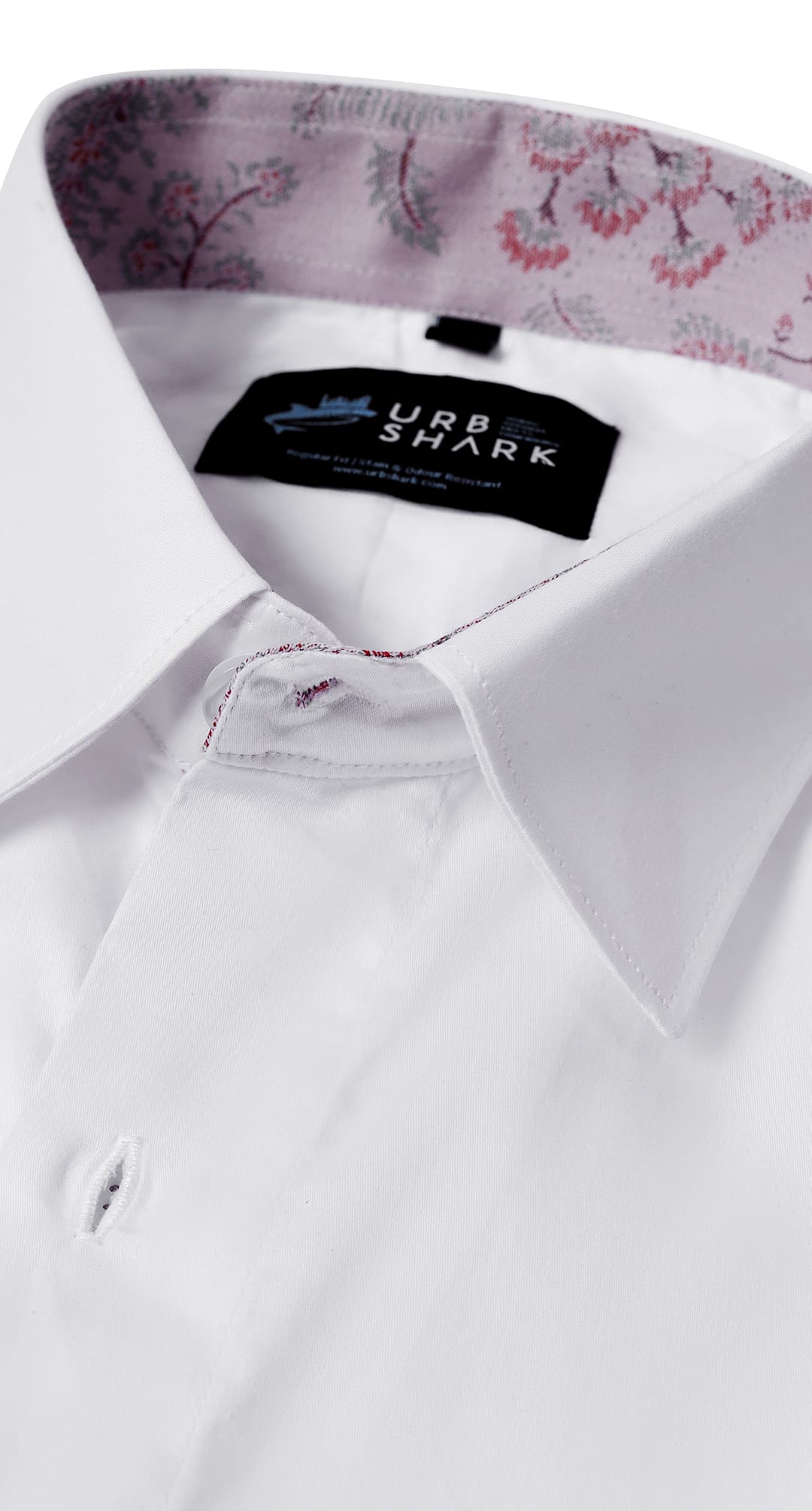 Anti-Stain Satin Dress Shirt – White