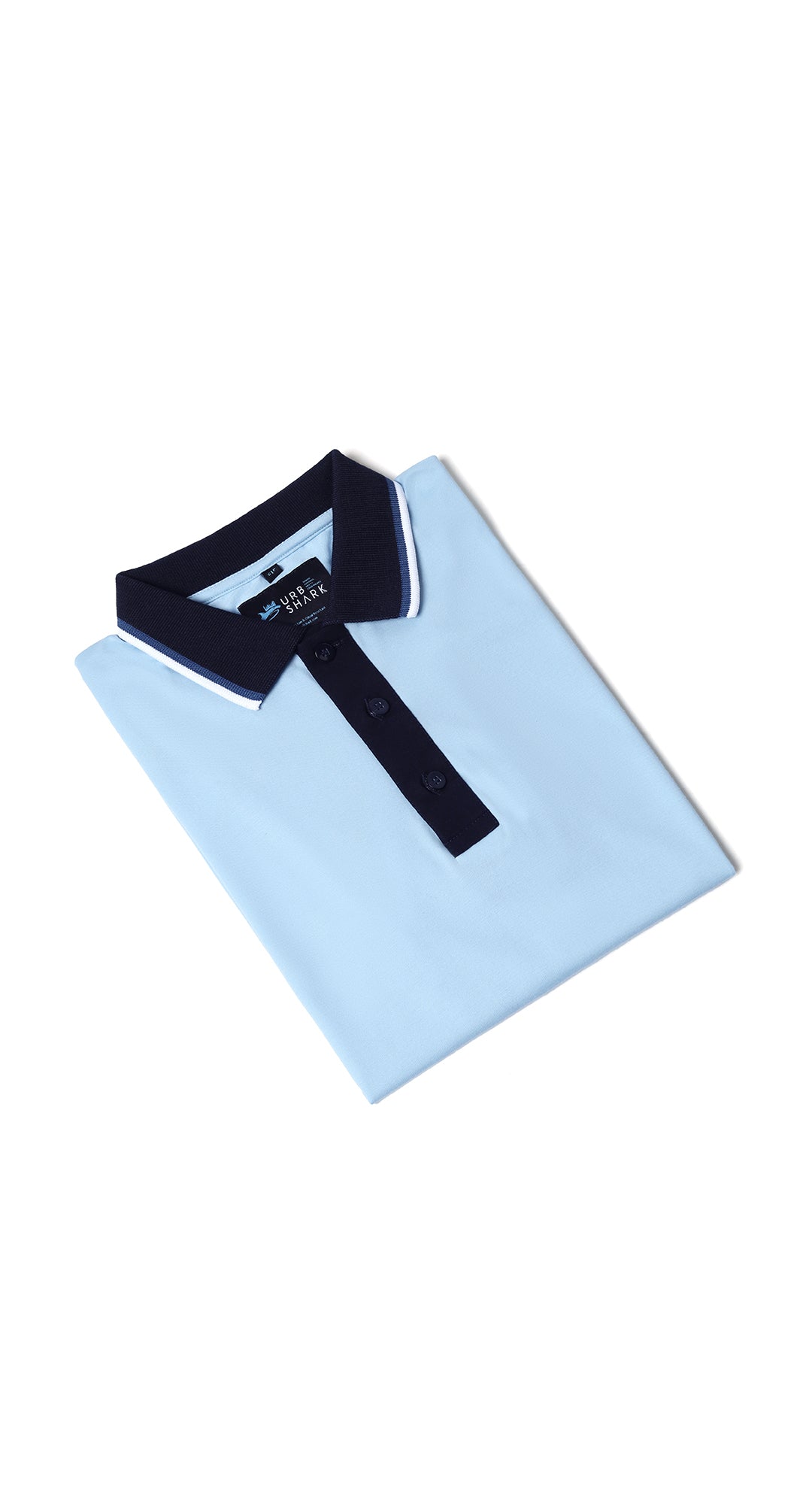 Anti-Stain Signature Style Polo T-shirt – Light Blue