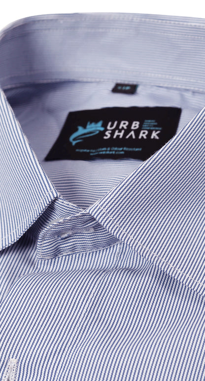 Anti-Stain Pattern Dress Shirt – Blue