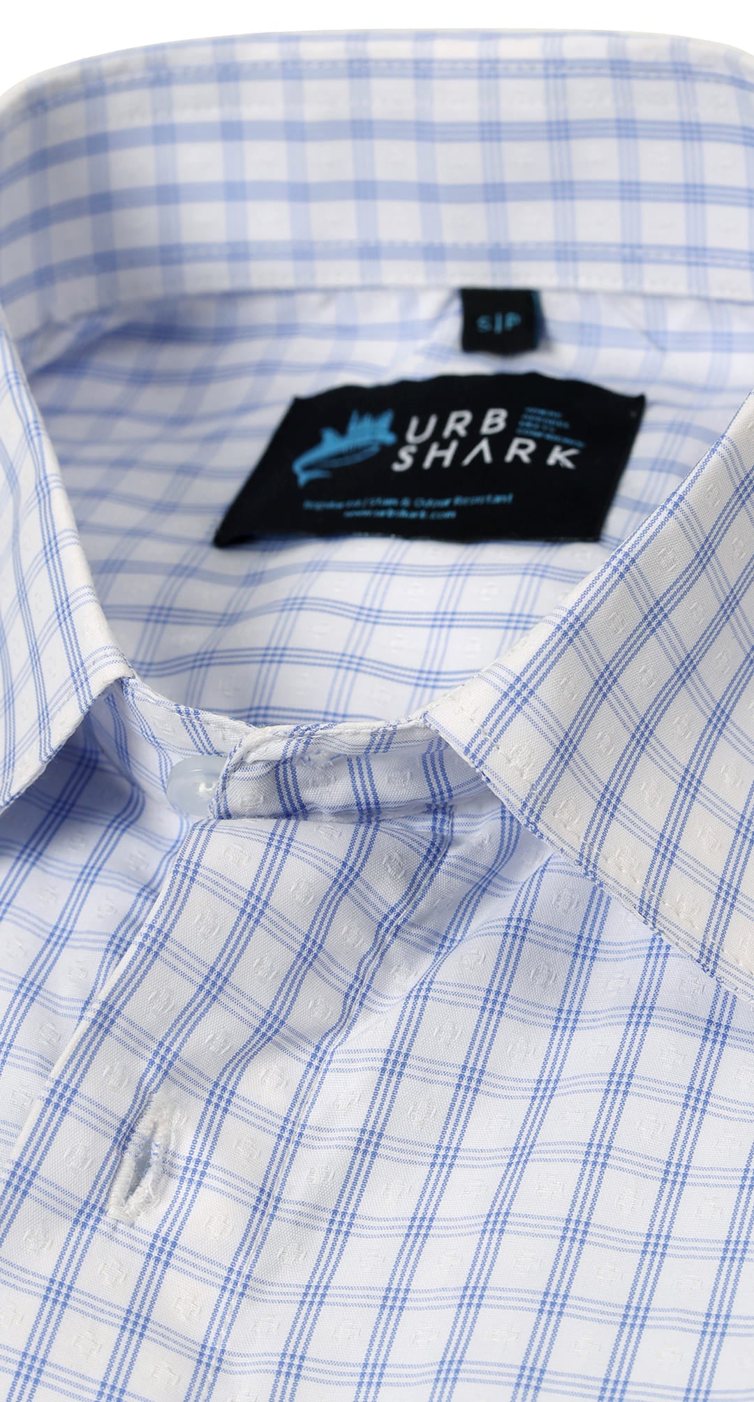 Anti-Stain Brick Check Dress Shirt – White and Black check