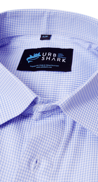 Anti-Stain Polyester Viscose Yarn Dress Shirt – Light Blue