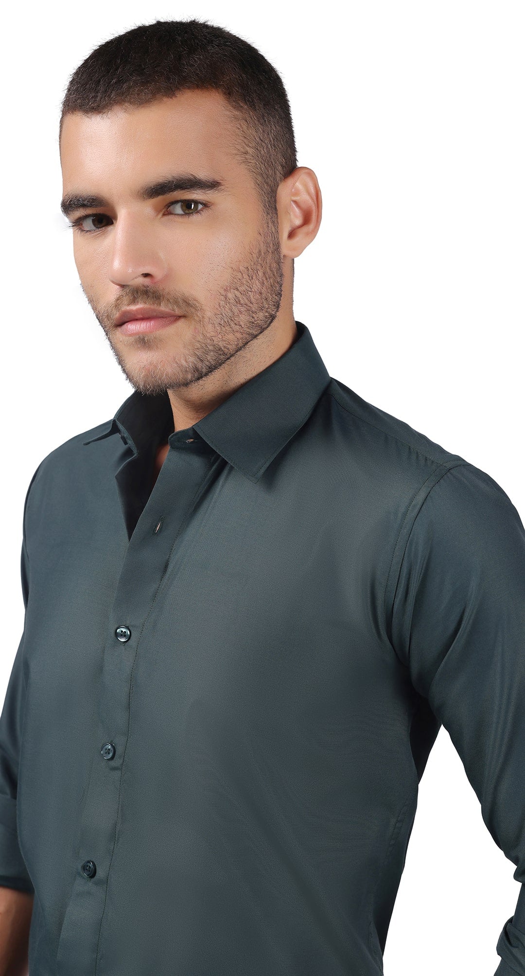 Anti-Stain Kinley Solid Dress Shirt – Dark Green