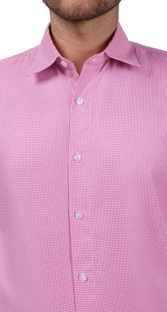 Anti-Stain Polyester Viscose Yarn Dress Shirt – Pink