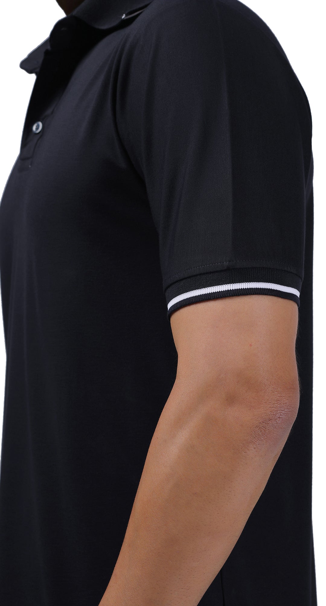 Anti-Stain Signature Style Polo T-shirt – Navy