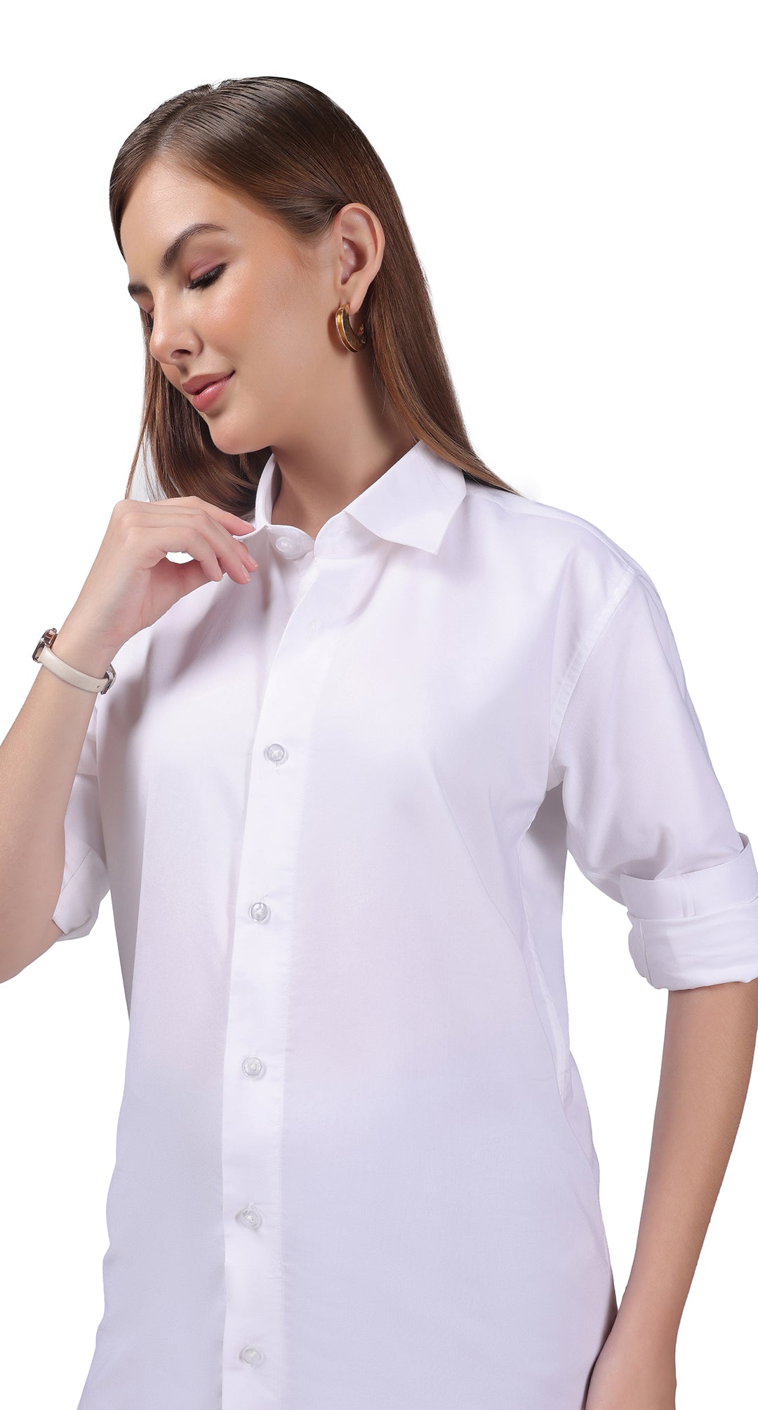 Anti stain white lycra dress shirt by Urbshark