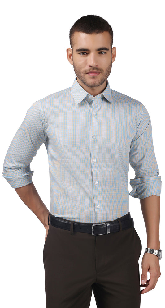 Anti-Stain Brick Check Dress Shirt – Light Green