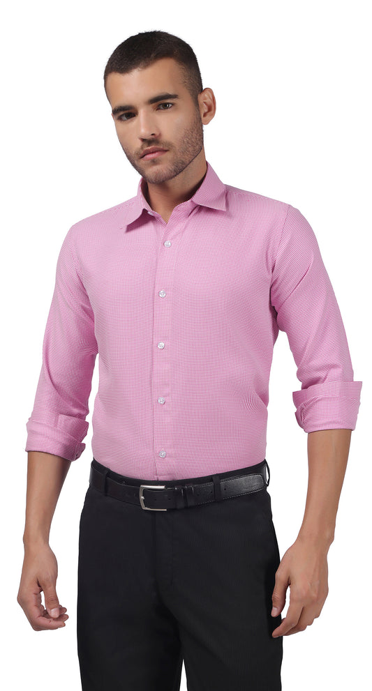 Anti-Stain Polyester Viscose Yarn Dress Shirt – Pink