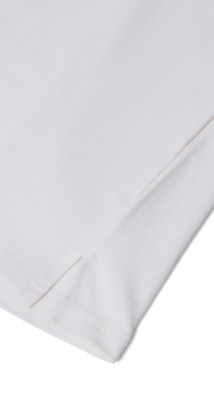 Anti-Stain Signature Style Polo T-shirt – White