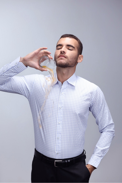 Anti-Stain Brick Check Dress Shirt – White and Black check