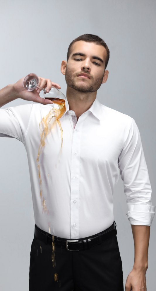 Anti-Stain Satin Dress Shirt – White