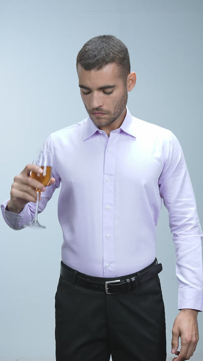 Anti-Stain Pattern Dress Shirt – Purple